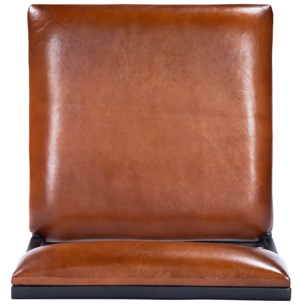 Classic Leather and Metal Counter Stool-5