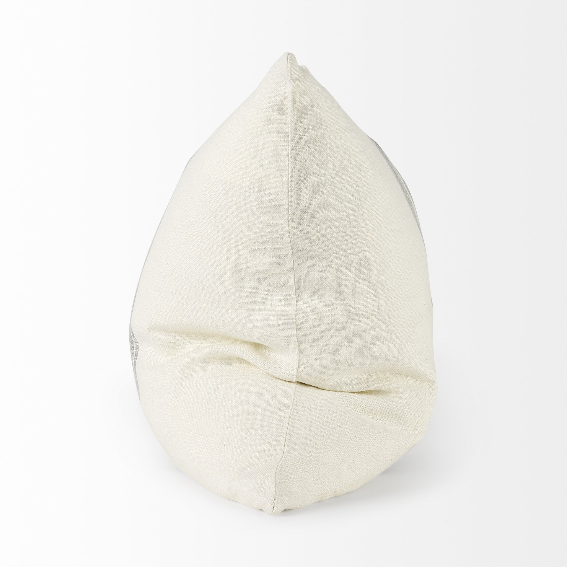 off white Pillow Cover with Ash Gray Stripes-2
