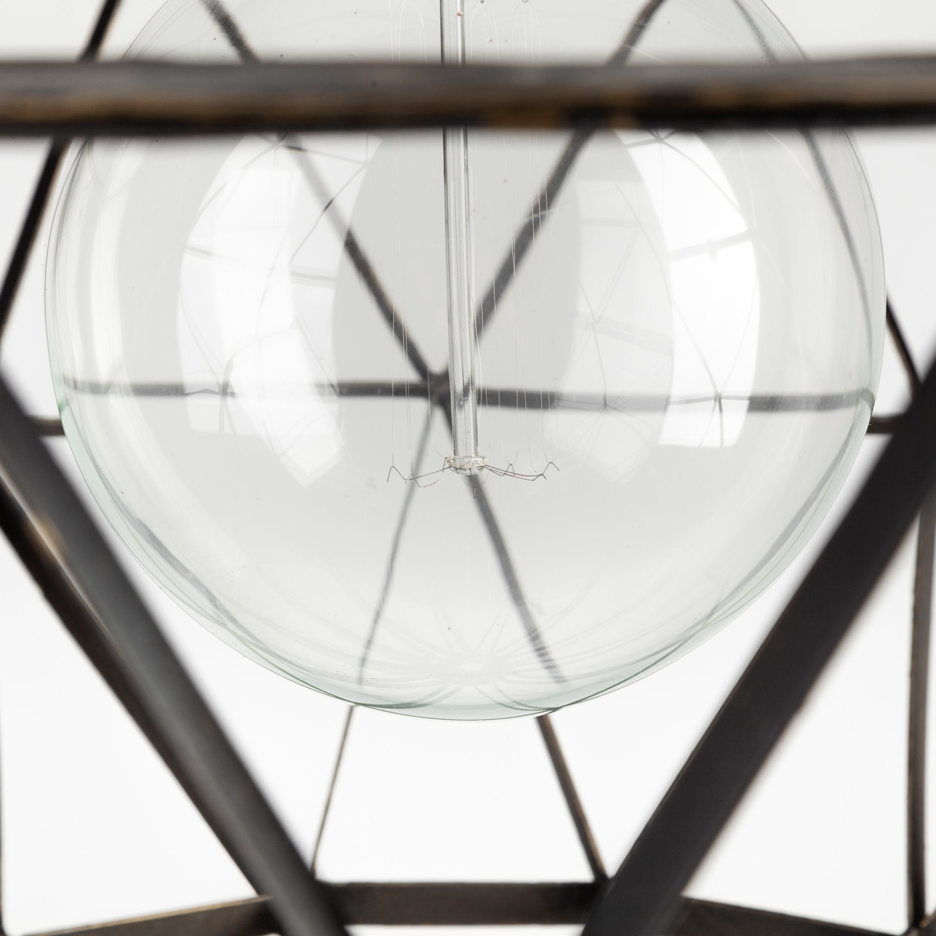 Black Metal Geometric Globe Hanging Light-5
