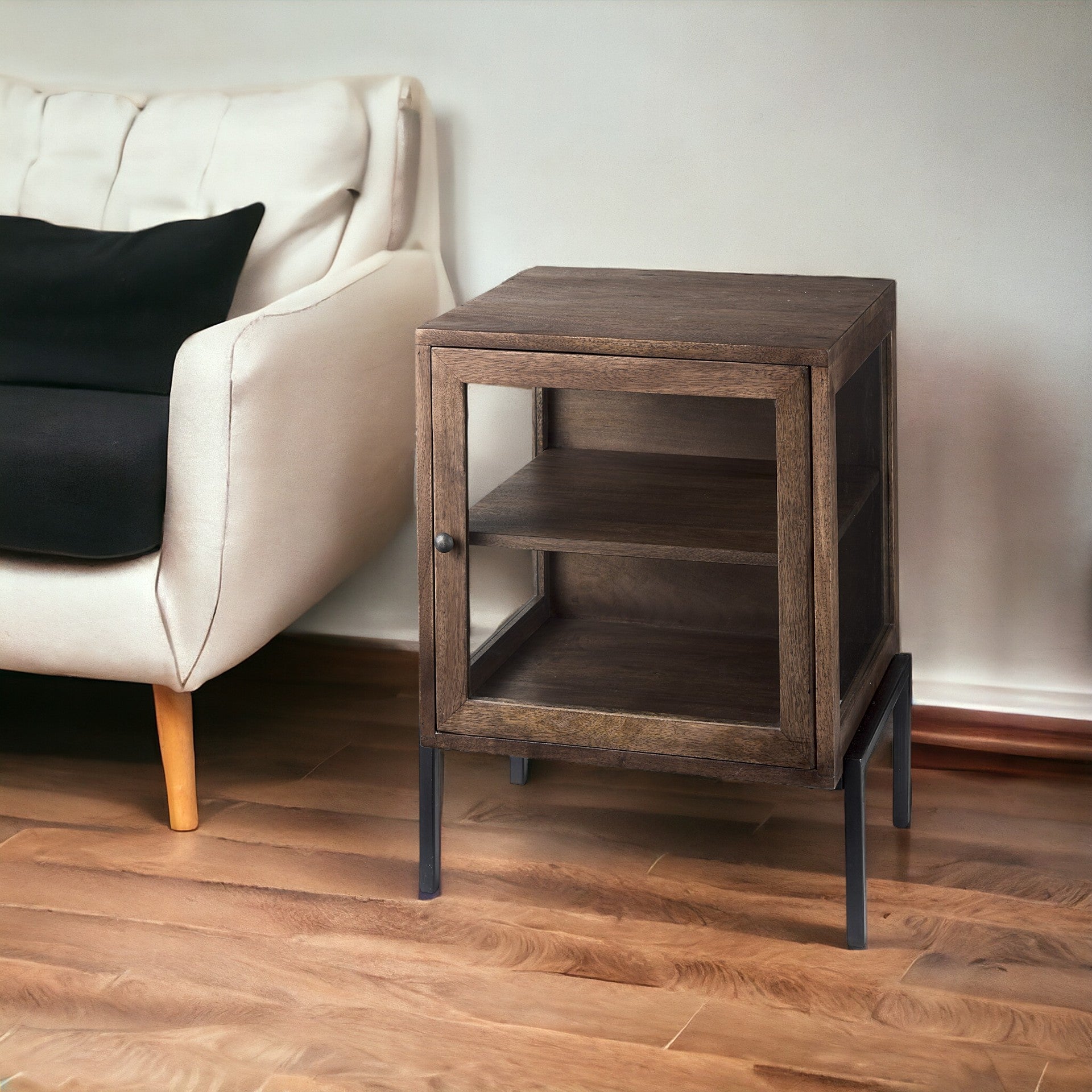 24" Brown Solid Wood Square End Table-1