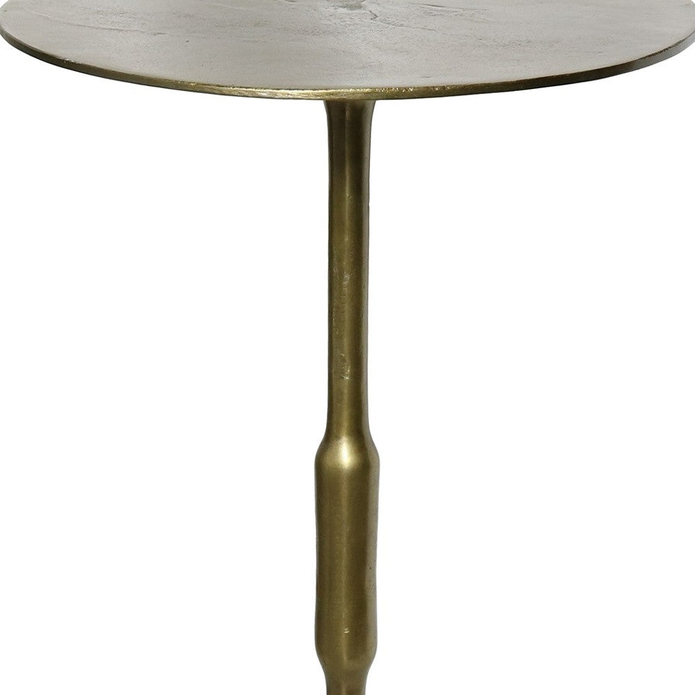 25" Brass Iron Round End Table-2