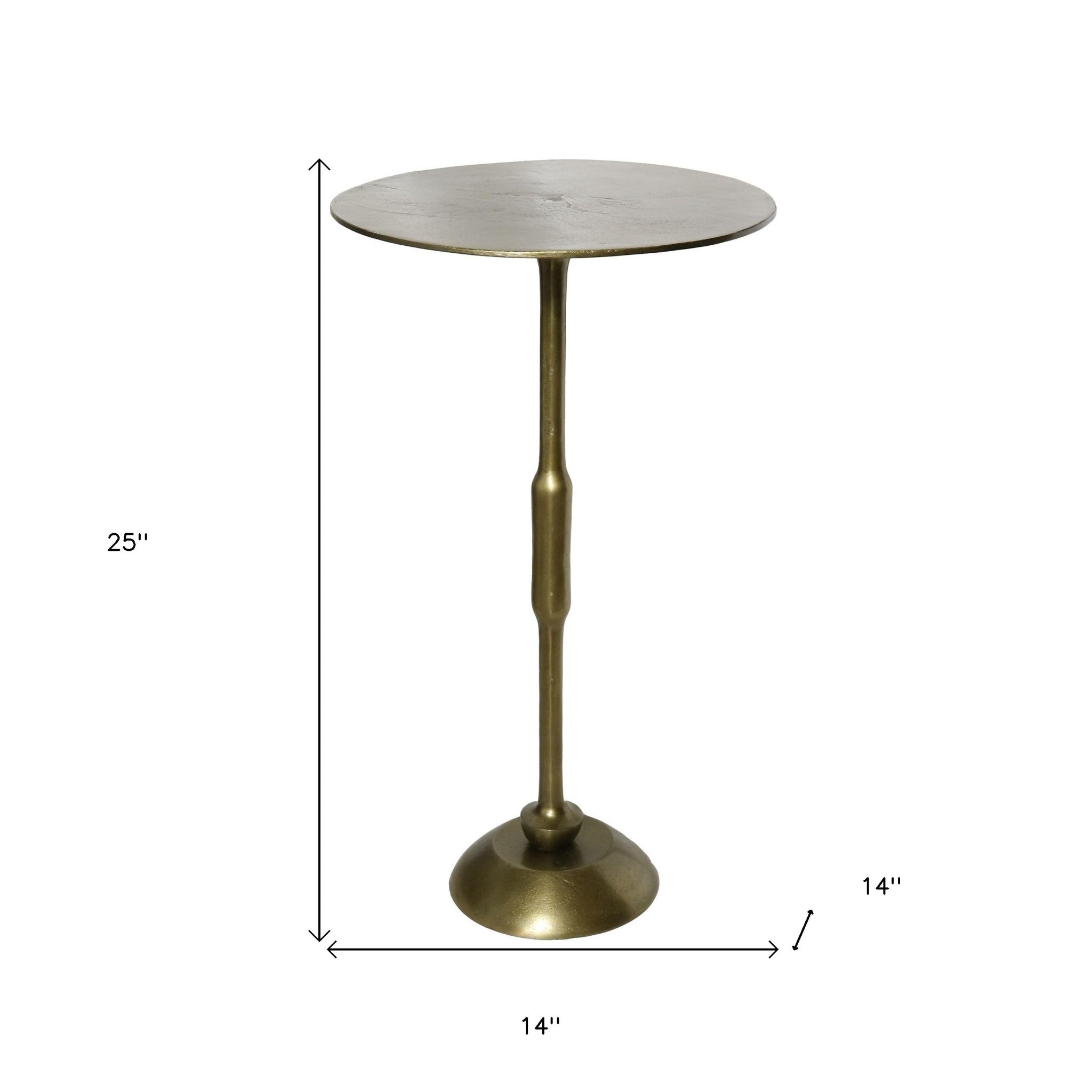25" Brass Iron Round End Table-5