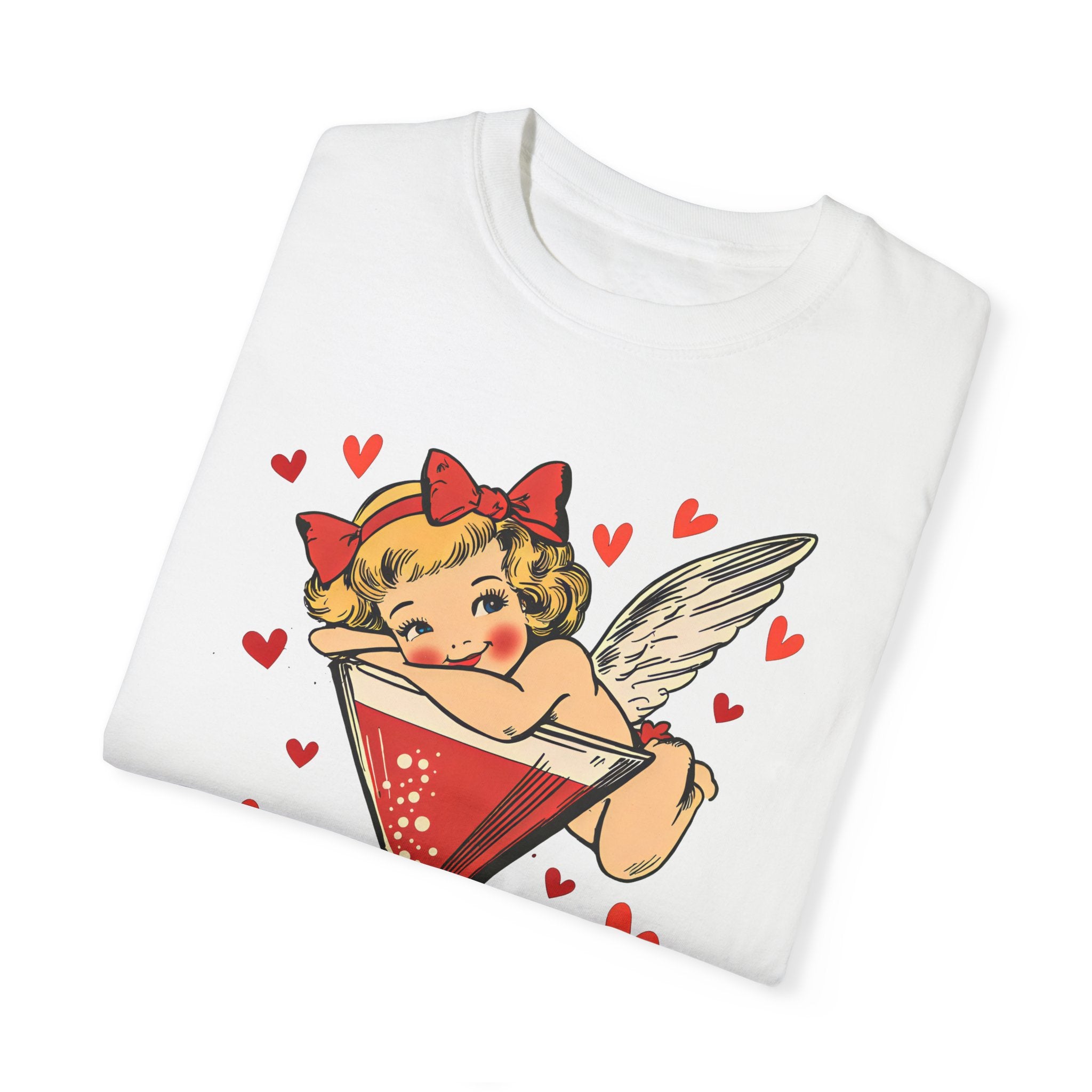 Cupid Angel Martini Coquette Bow T-Shirt for Valentine&
