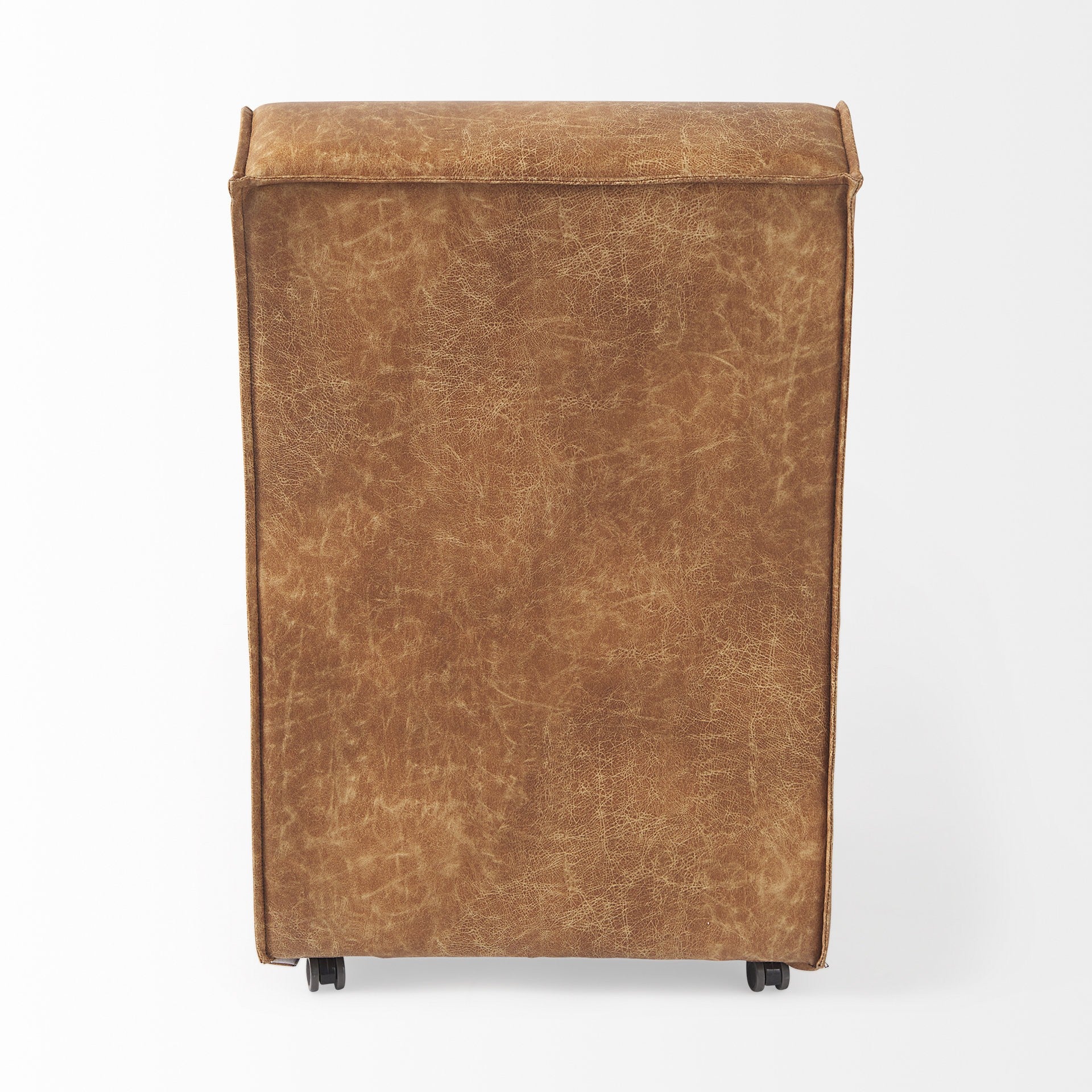 Carmel Brown Faux Leather Wedge Dining Chair-3