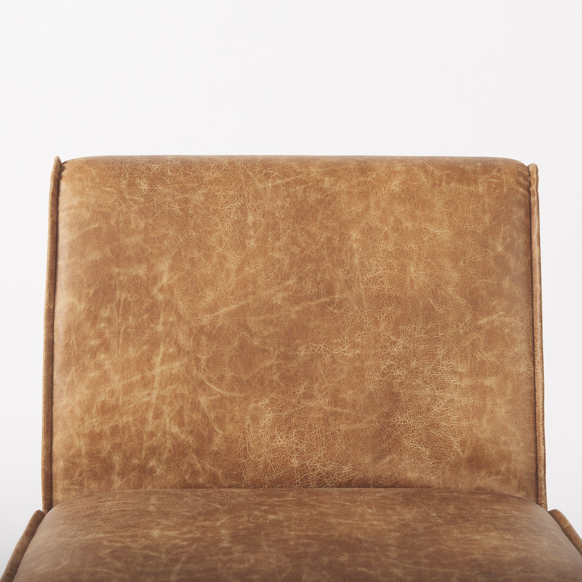 Carmel Brown Faux Leather Wedge Dining Chair-5