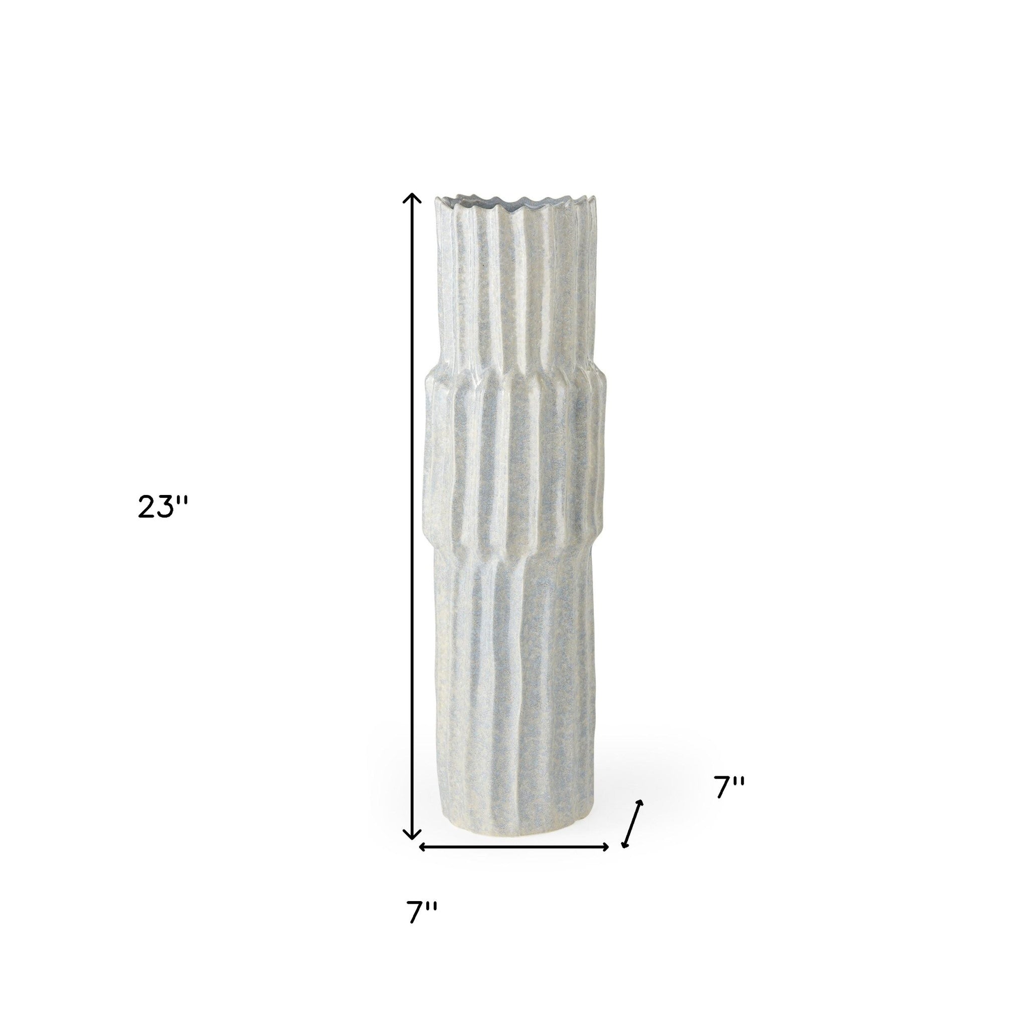 23" Jumbo Organic Textured Gray Vase-6