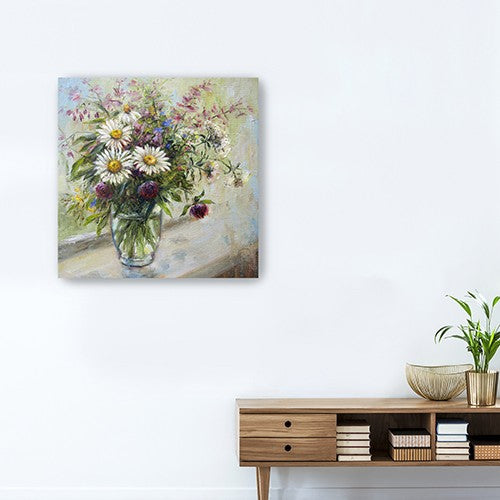 20" Pretty Vase of Flowers Canvas Wall Art-1