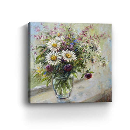 20" Pretty Vase of Flowers Canvas Wall Art-2