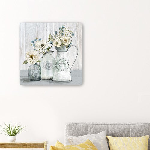20" Rustic Flowers Canvas Wall Art-1