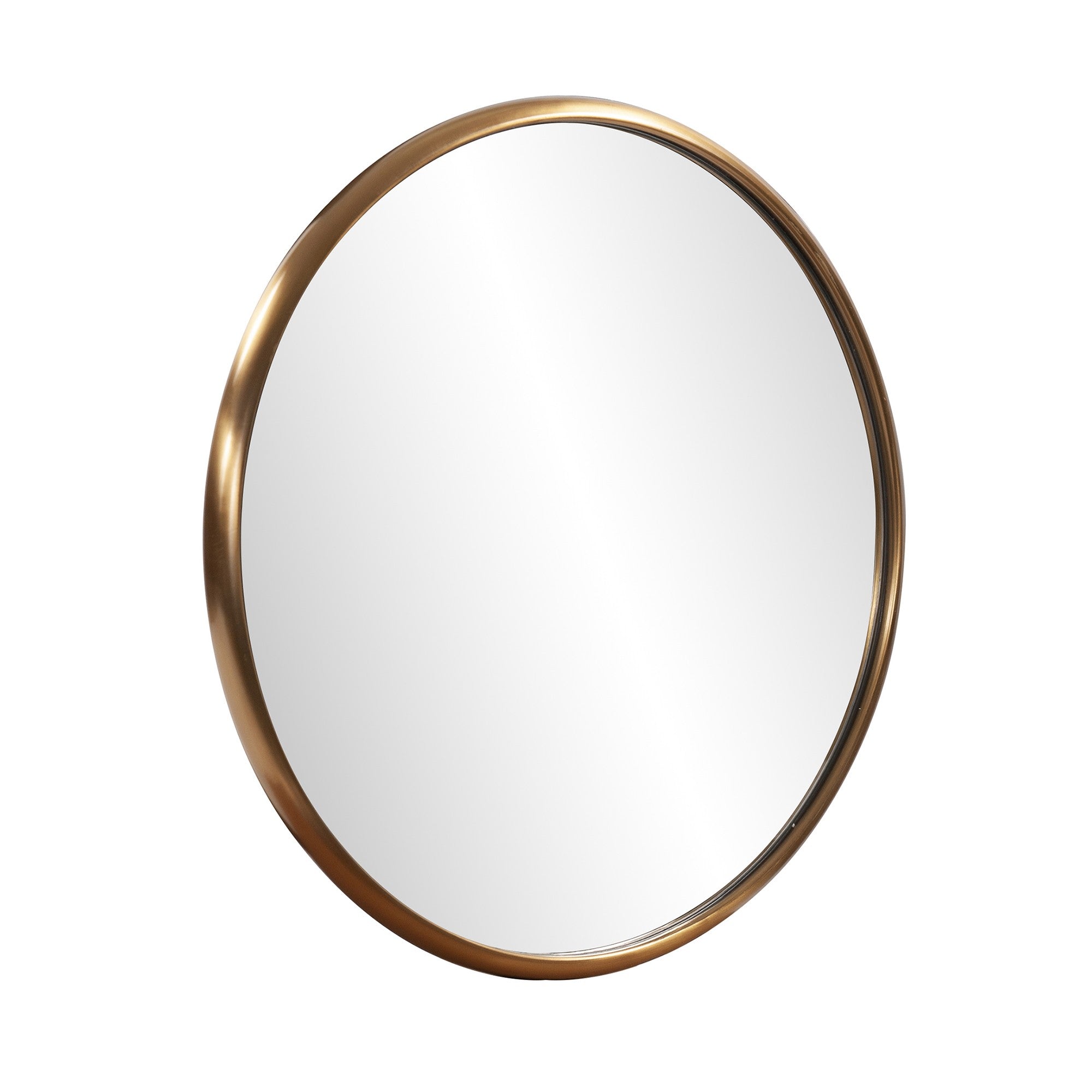 20" Antiqued Brushed Brass Round Wall Mirror-1