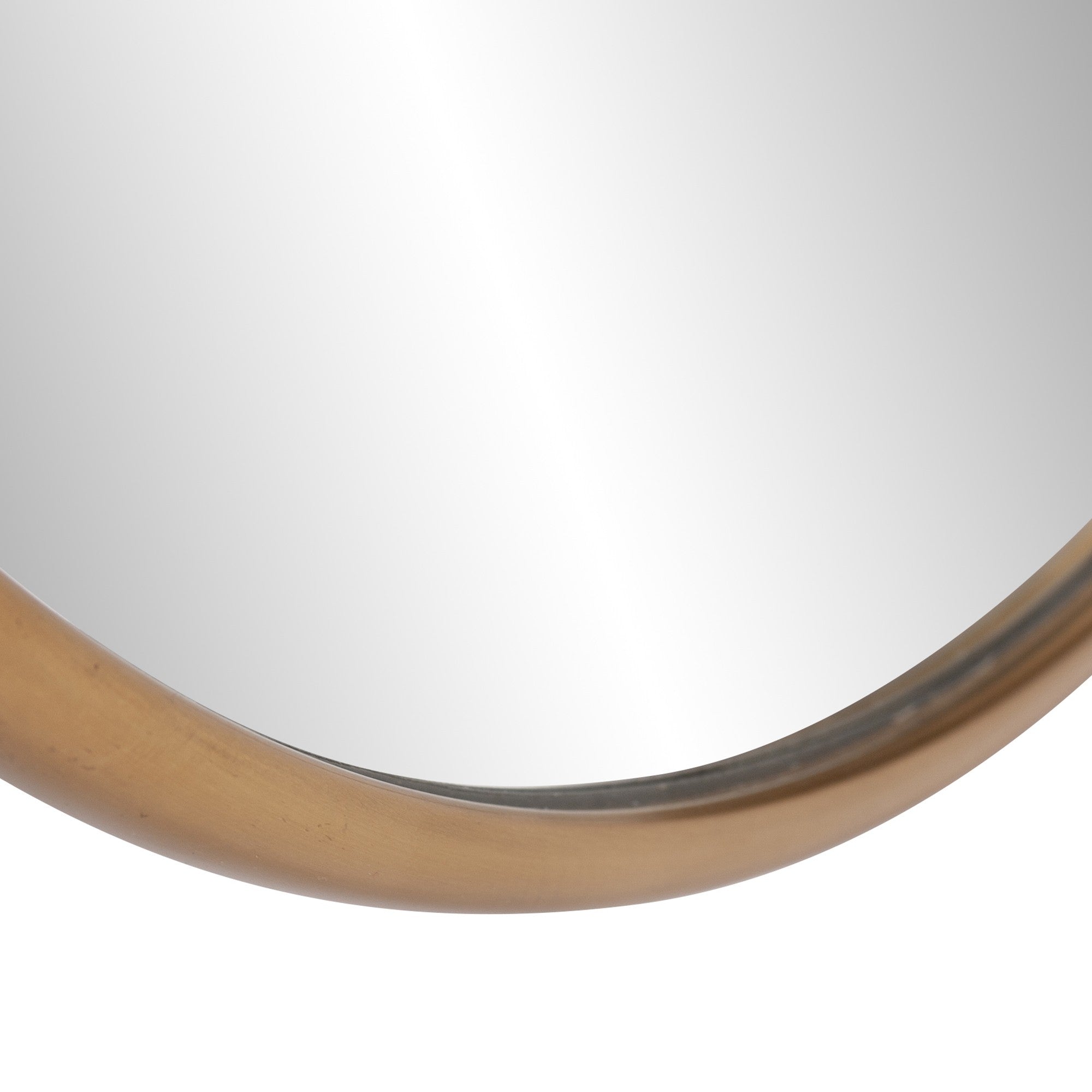 20" Antiqued Brushed Brass Round Wall Mirror-2