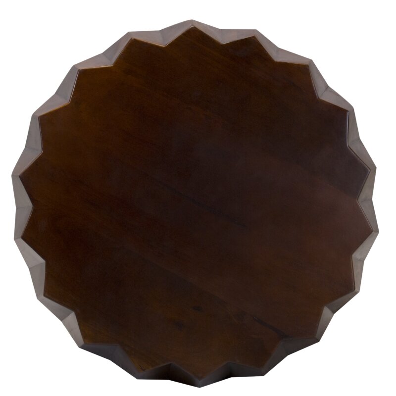 29" Brown Solid Wood Octagon Coffee Table-2