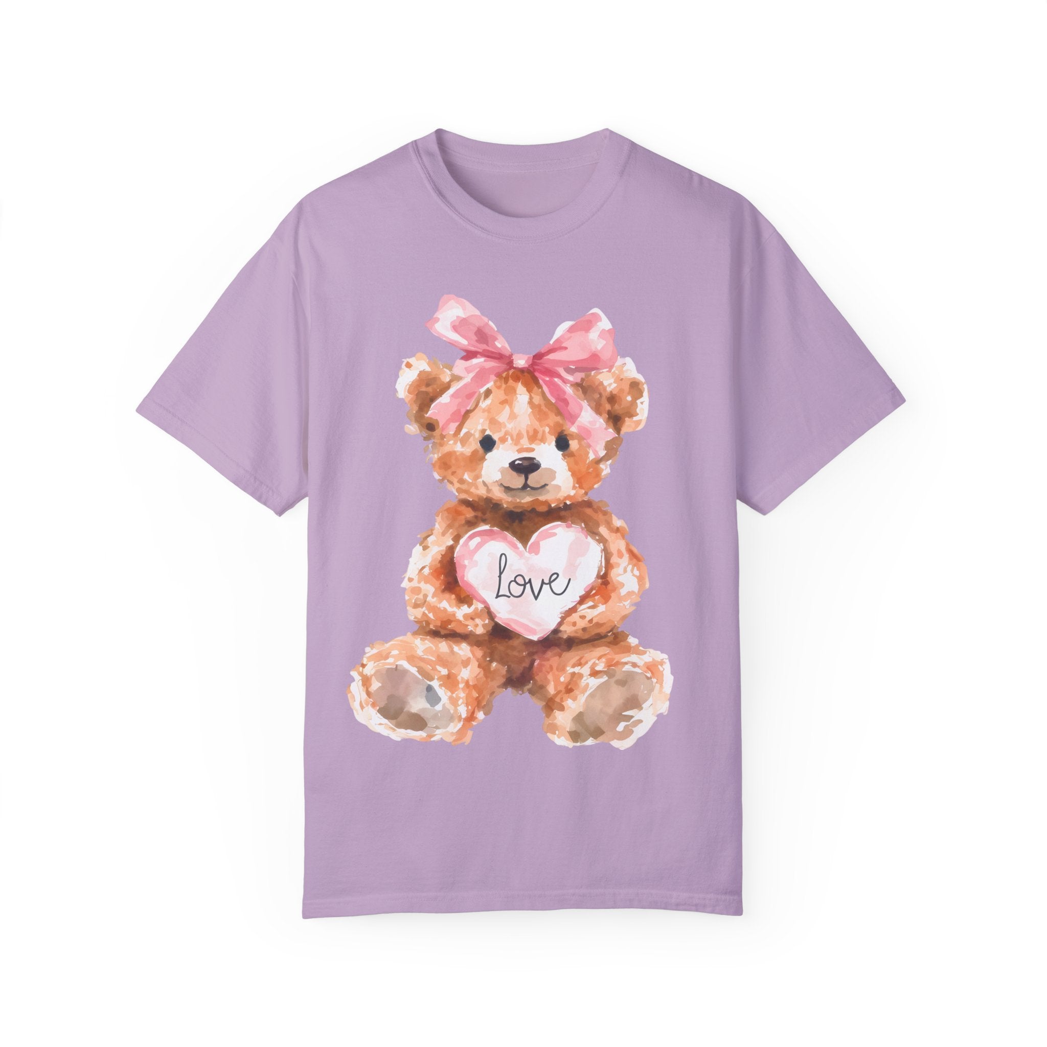 Adorable Teddy Bear T-Shirt with Coquette bow, Valentine&