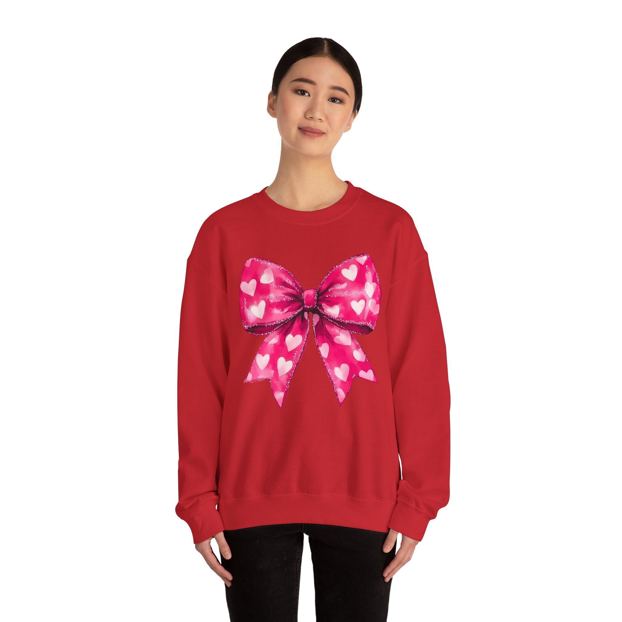 Hot Pink Coquette Bow Sweatshirt for Valentine&