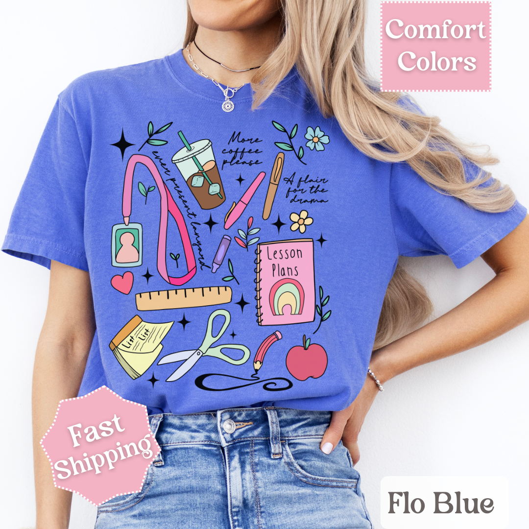 Teacher Theme T-Shirt with Collage