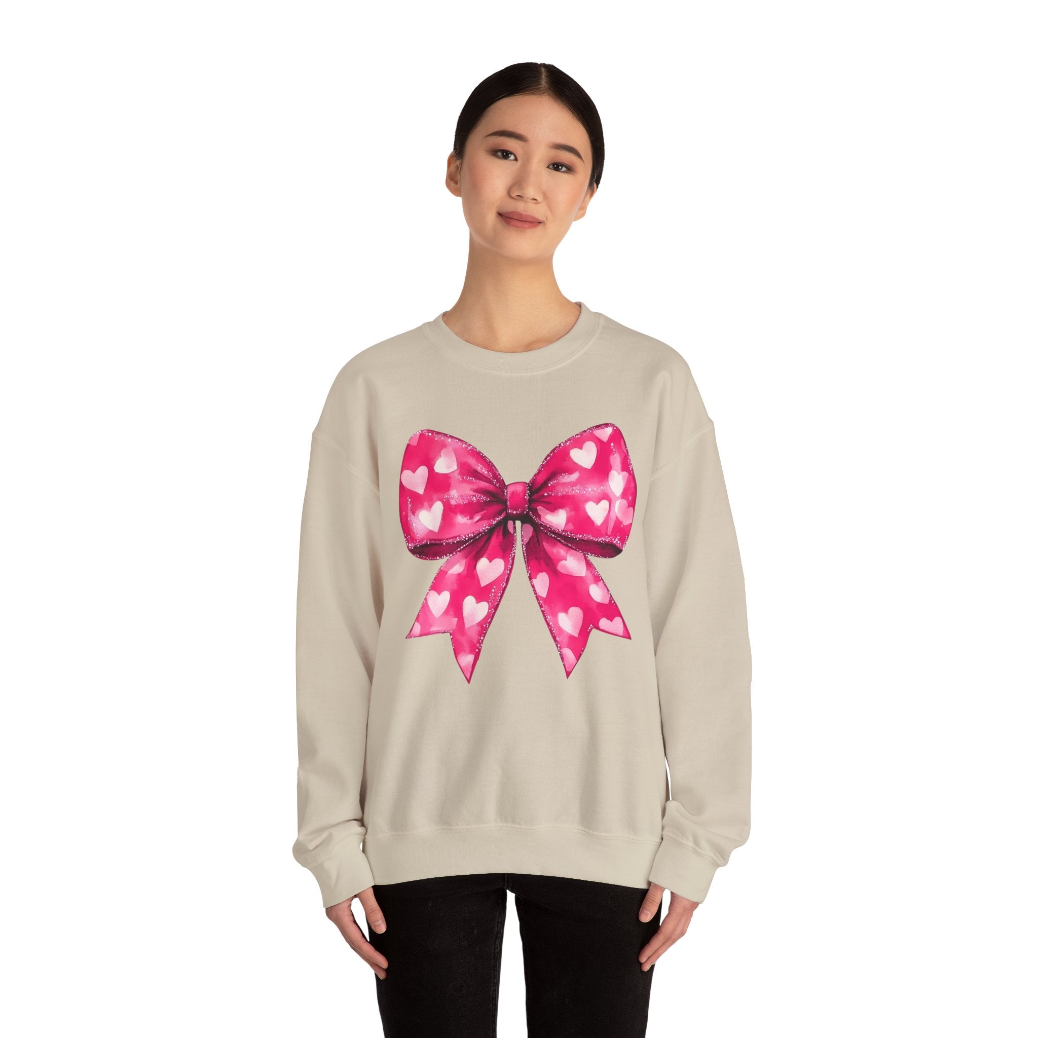 Hot Pink Coquette Bow Sweatshirt for Valentine&