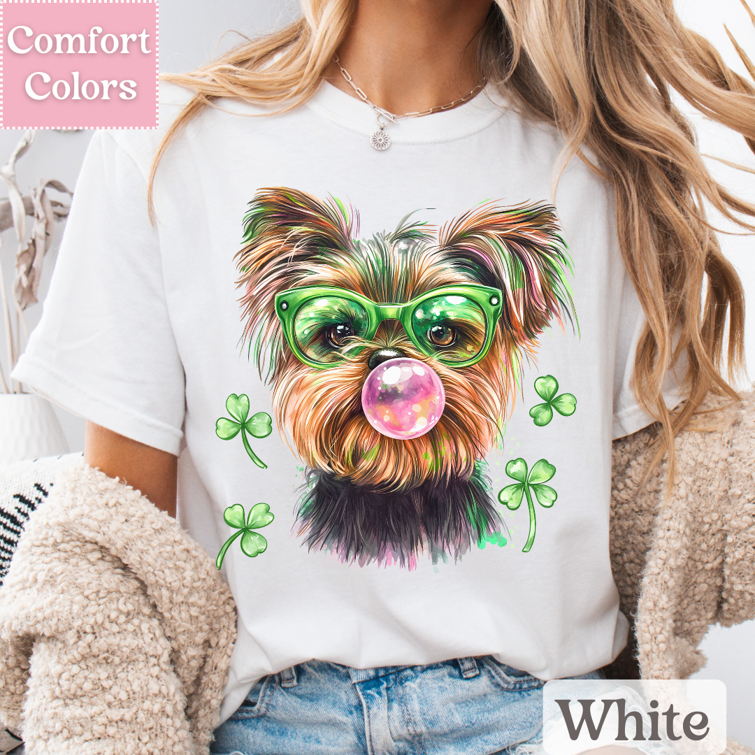 Yorkshire Terrier Dog T-Shirt for St. Patrick&