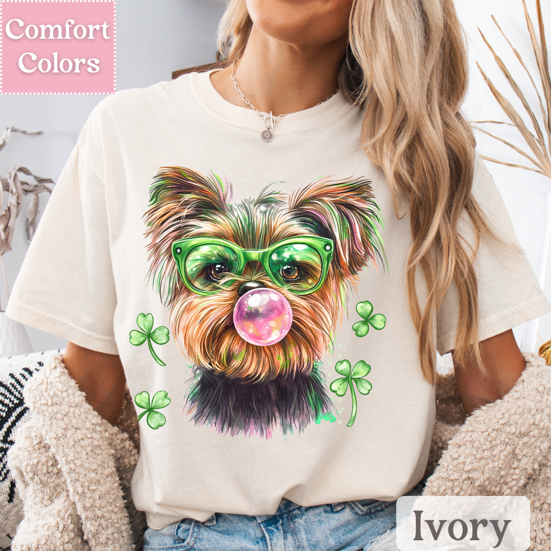 Yorkshire Terrier Dog T-Shirt for St. Patrick&