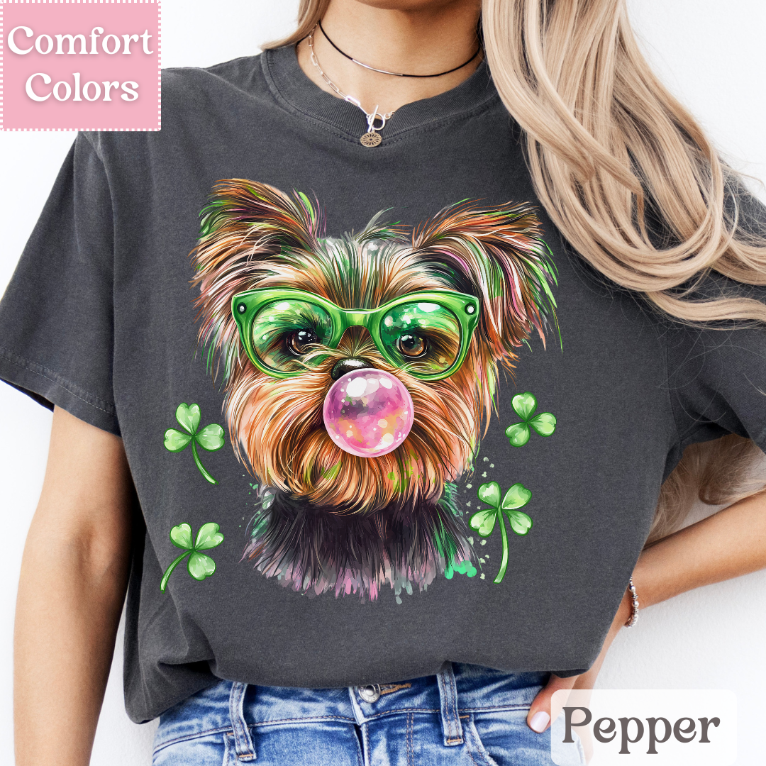 Yorkshire Terrier Dog T-Shirt for St. Patrick&