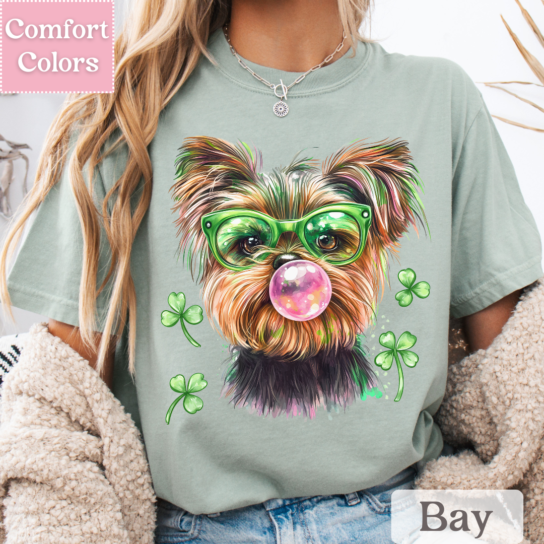 Yorkshire Terrier Dog T-Shirt for St. Patrick&