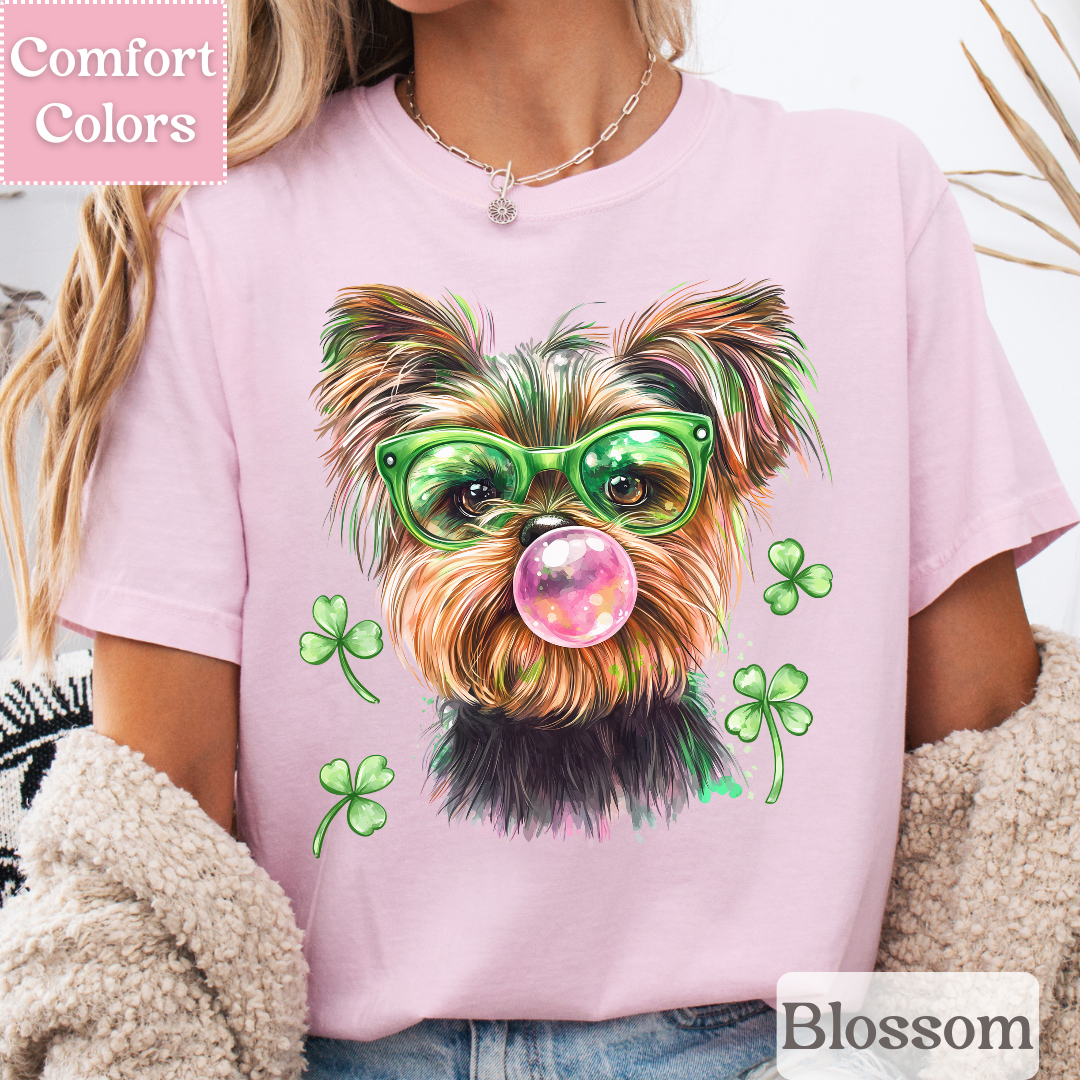 Yorkshire Terrier Dog T-Shirt for St. Patrick&