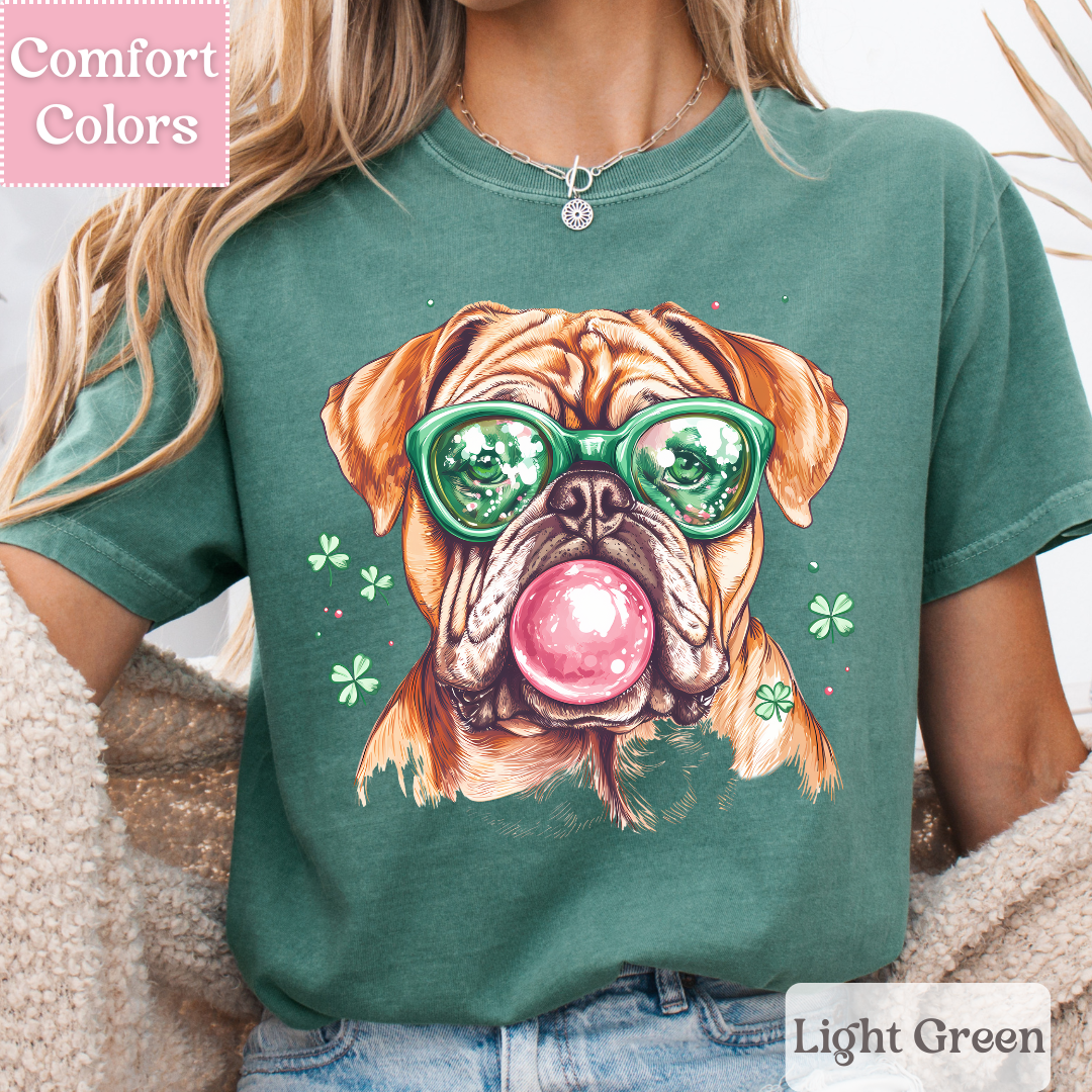 English Bulldog T-Shirt for St. Patrick&