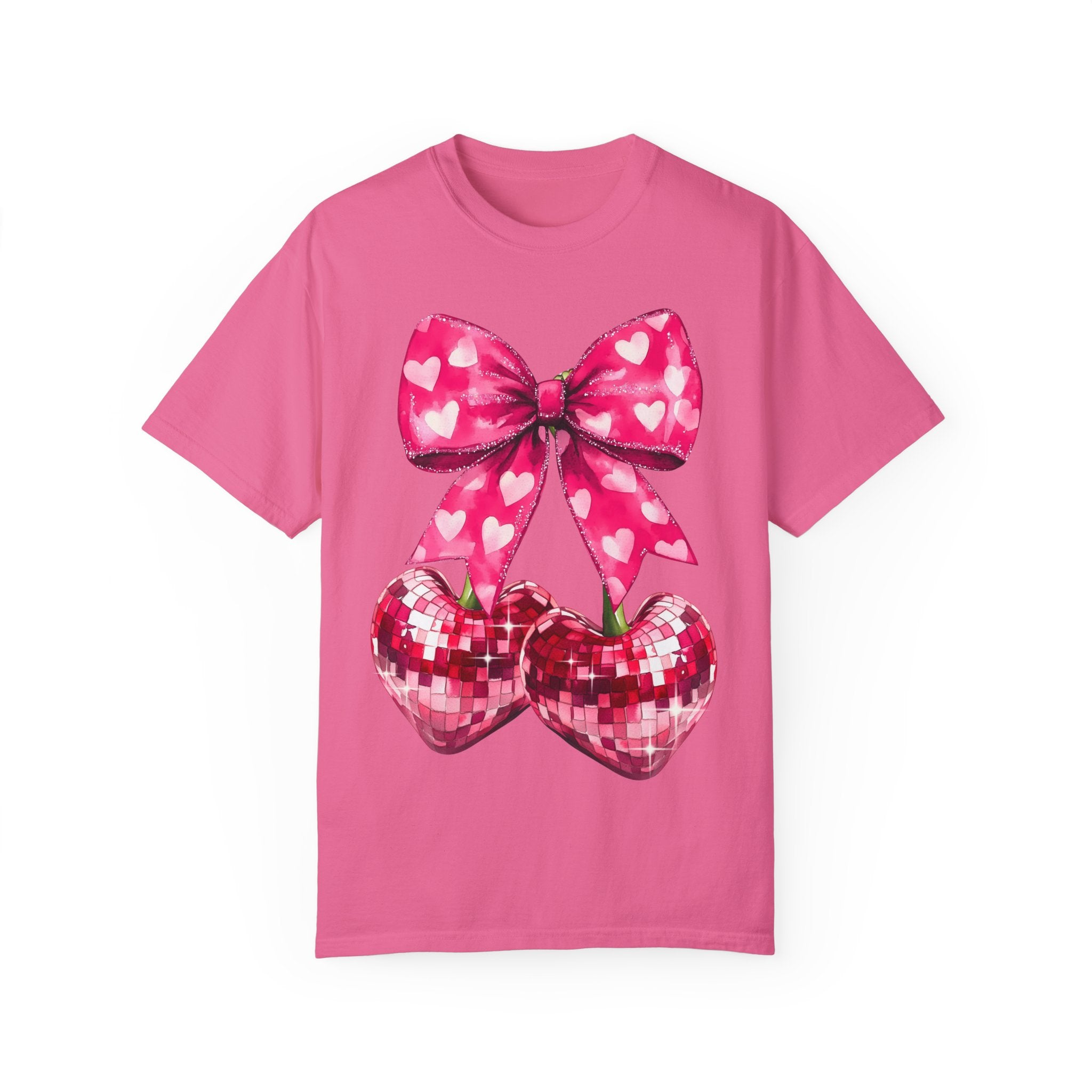 Disco Ball Heart Cherry T-Shirt, Valentine&
