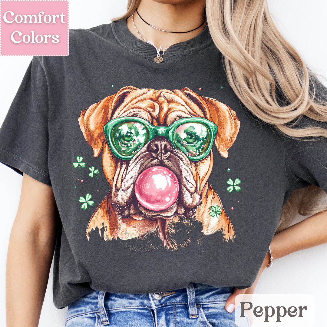 English Bulldog T-Shirt for St. Patrick&