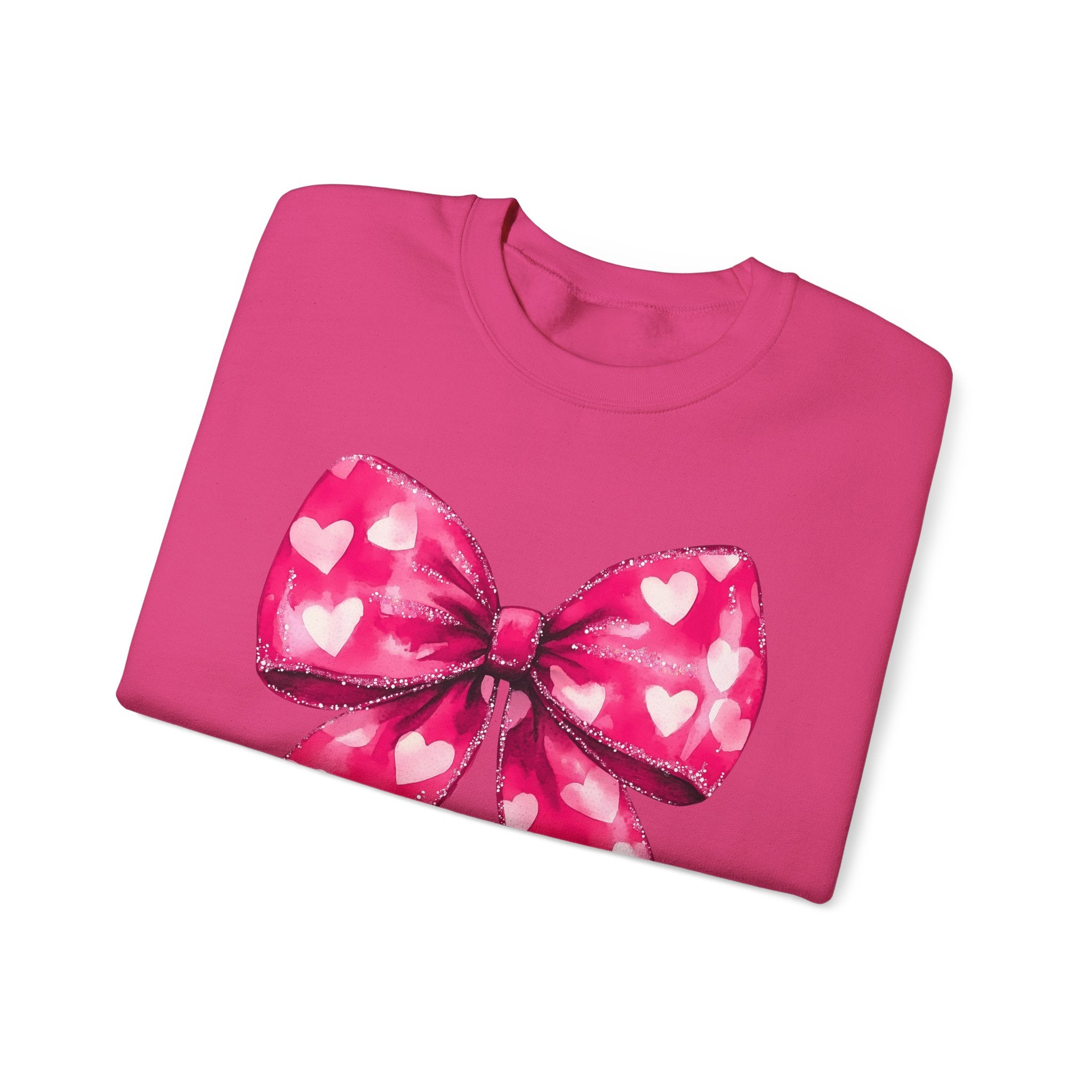 Hot Pink Coquette Bow Sweatshirt for Valentine&