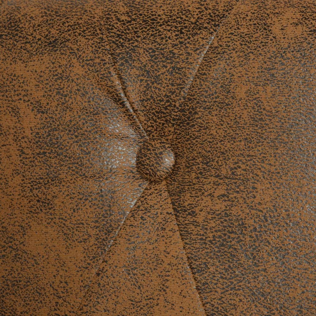 vidaXL Chesterfield Sofa 2-Seater Artificial Leather Brown-4