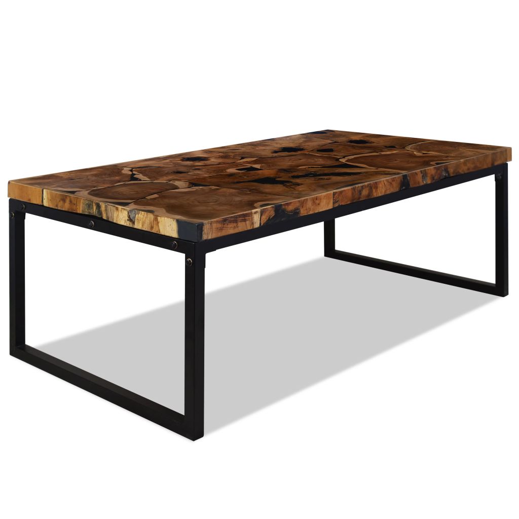 vidaXL Coffee Table End Table Side Table Living Room Furniture Teak Resin-4