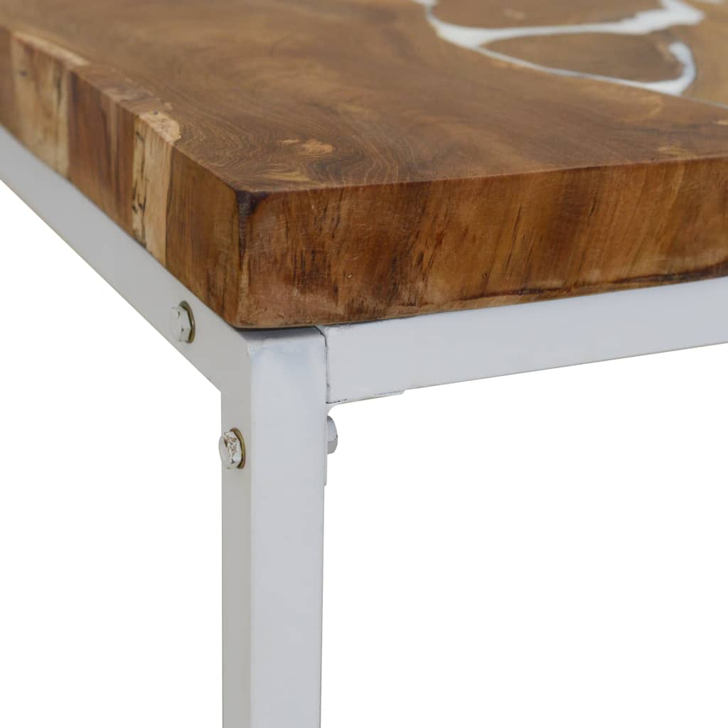 vidaXL Coffee Table End Table Side Table Living Room Furniture Teak Resin-3