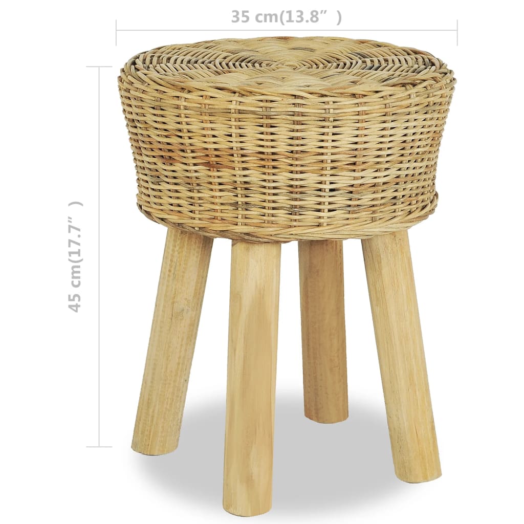 vidaXL Bar Stool Natural Rattan-2
