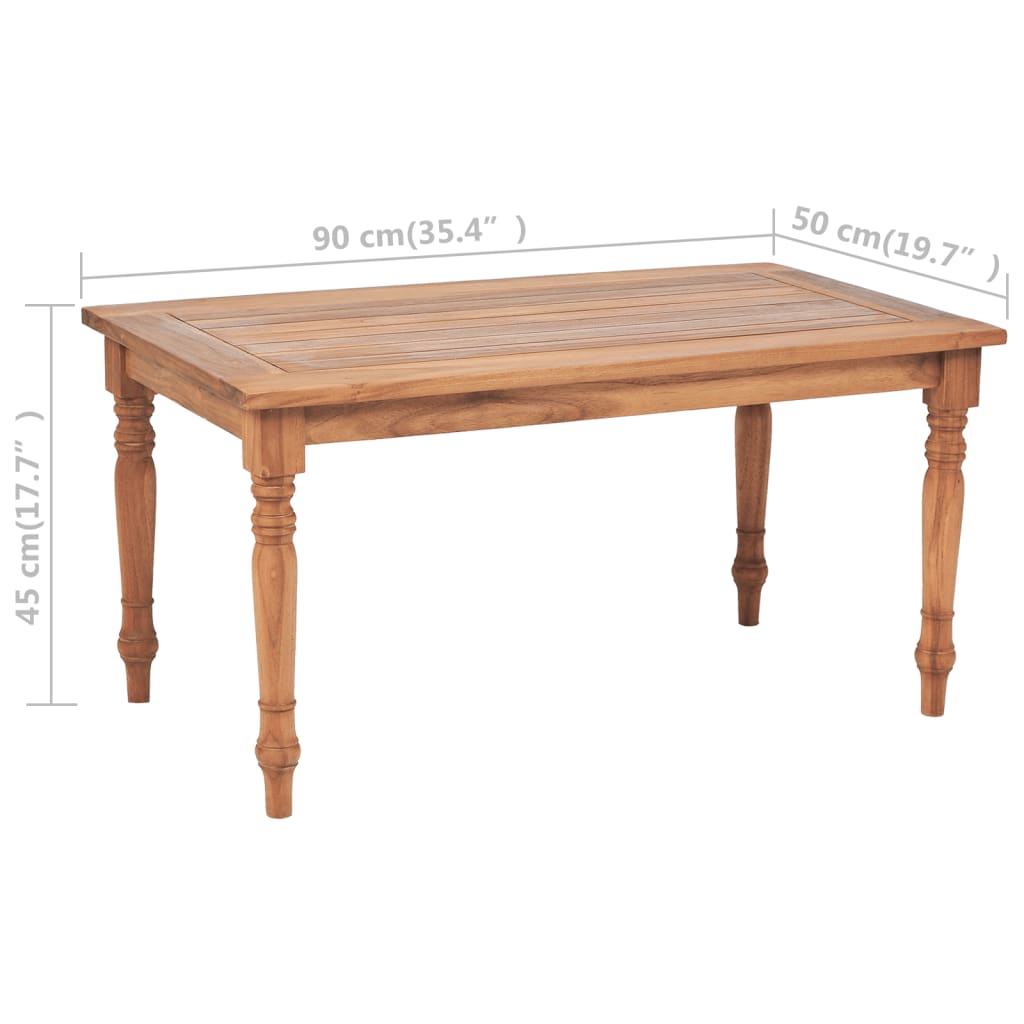 vidaXL Batavia Coffee Table Teak 35.4"x19.7"x17.7"-0