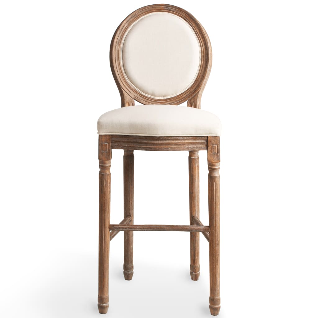 vidaXL Bar Stools 2 pcs White Linen-2