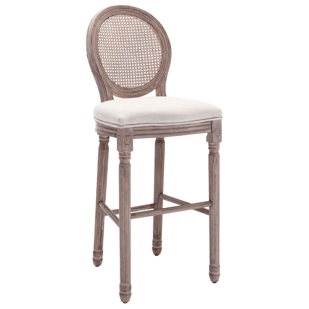 vidaXL Bar Stools 2 pcs White Linen-0