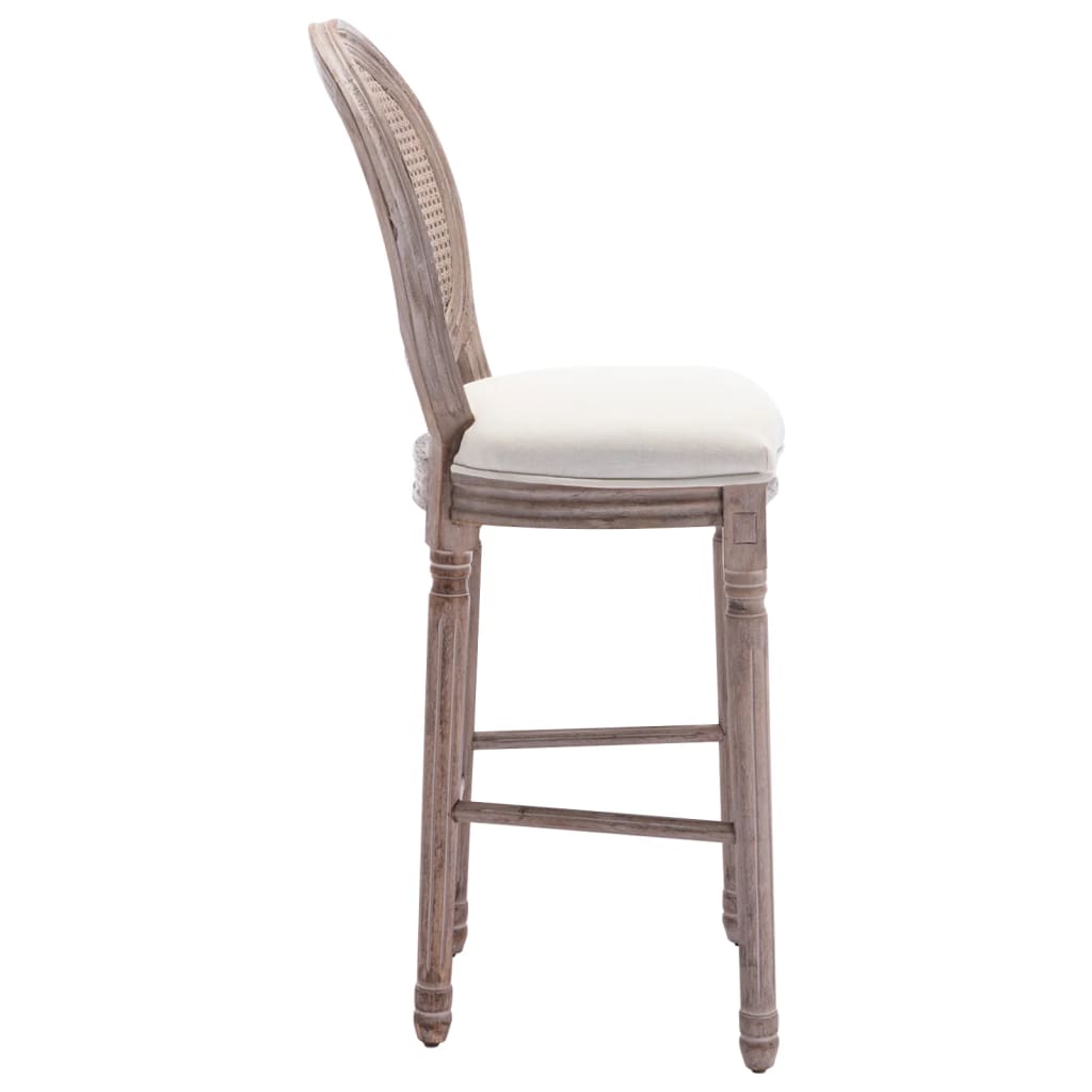 vidaXL Bar Stools 2 pcs White Linen-1