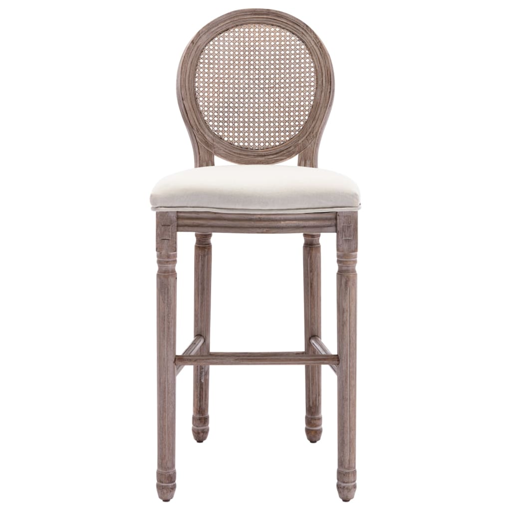 vidaXL Bar Stools 2 pcs White Linen-2