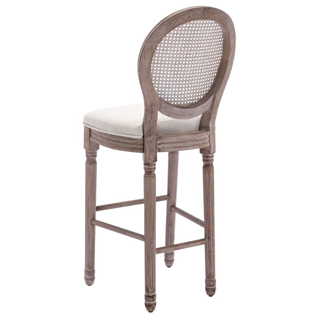 vidaXL Bar Stools 2 pcs White Linen-3