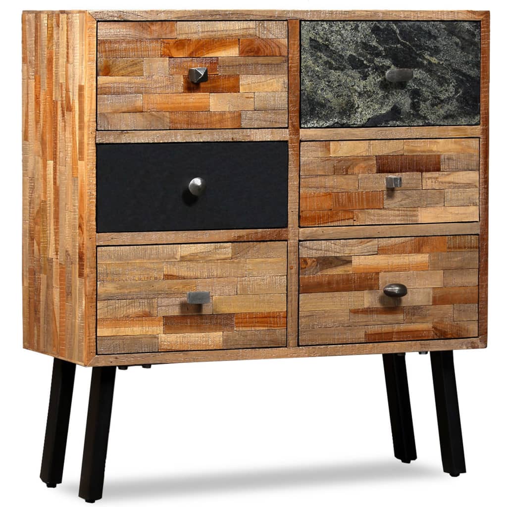 vidaXL Side Cabinet with 6 Drawers Solid Reclaimed Teak 27.6"x11.8"x29.9"-9