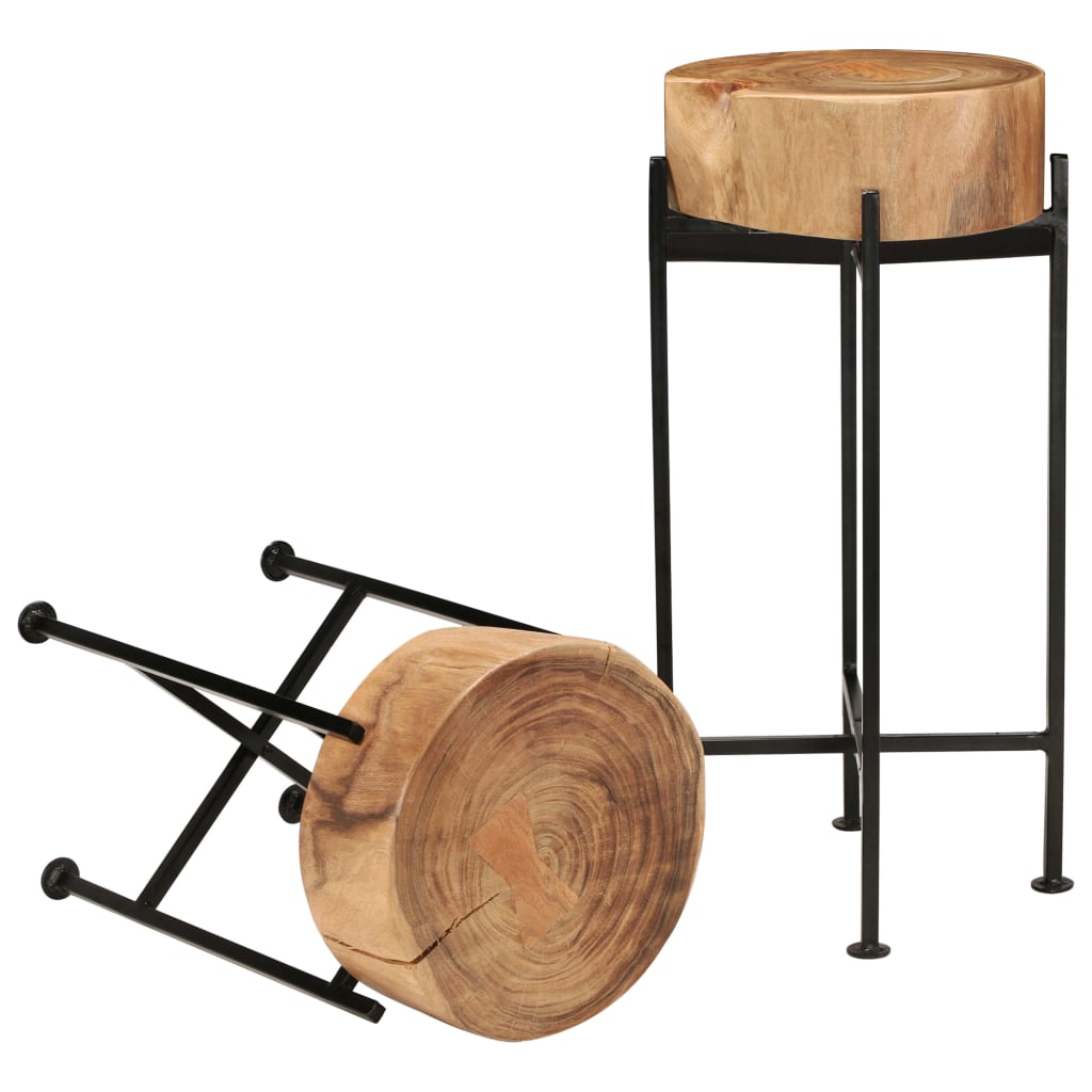 vidaXL Side Table Set 2 Pieces Solid Acacia Wood-3