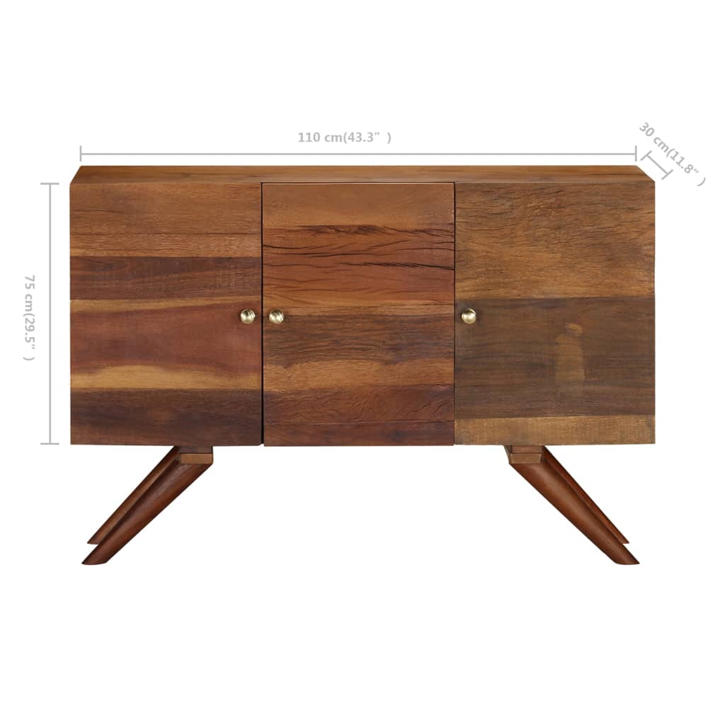 vidaXL Sideboard Brown Solid Reclaimed Wood 43.3"x11.8"x29.5"-9
