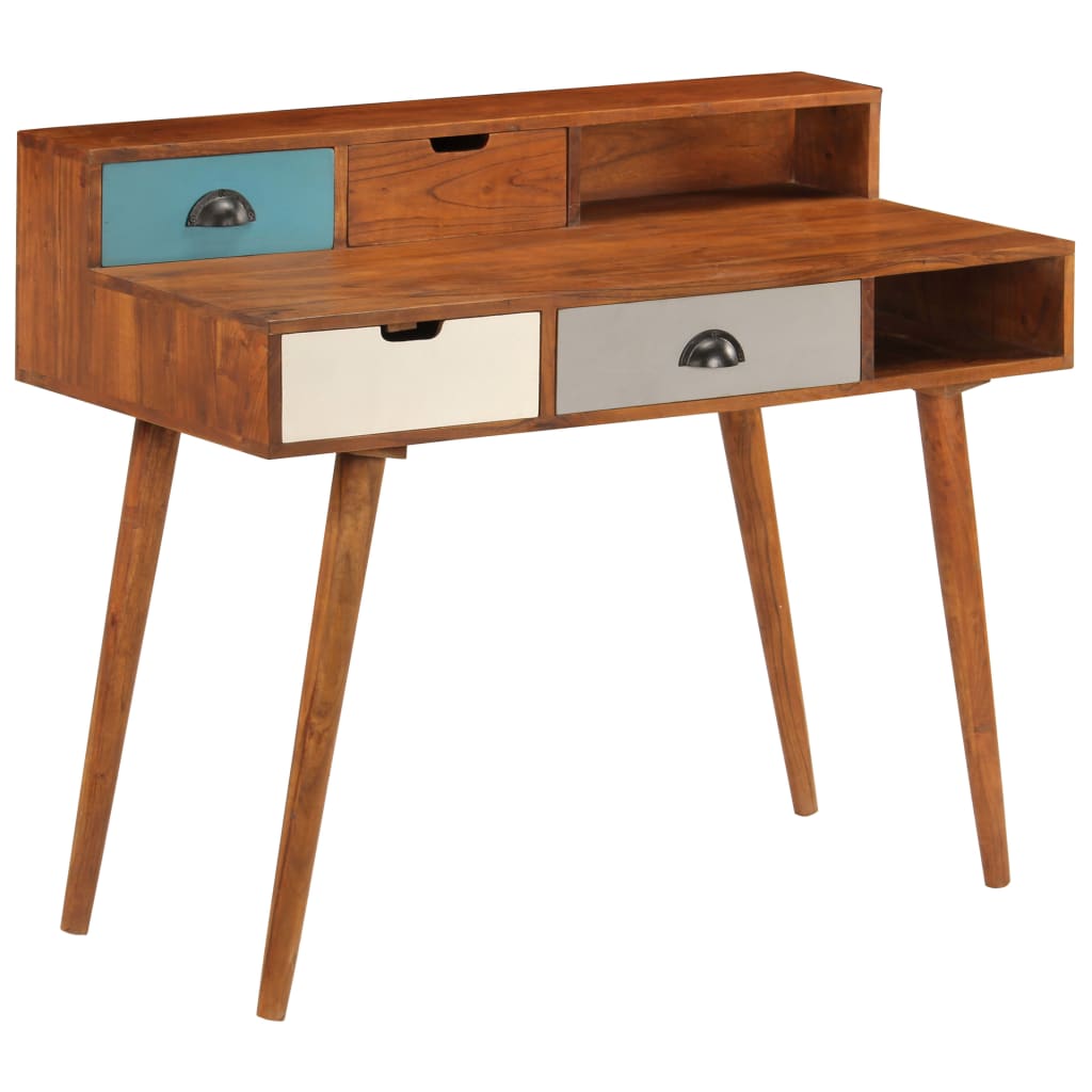 vidaXL Writing Desk 43.3"x19.6"x35.4" Solid Acacia Wood-3