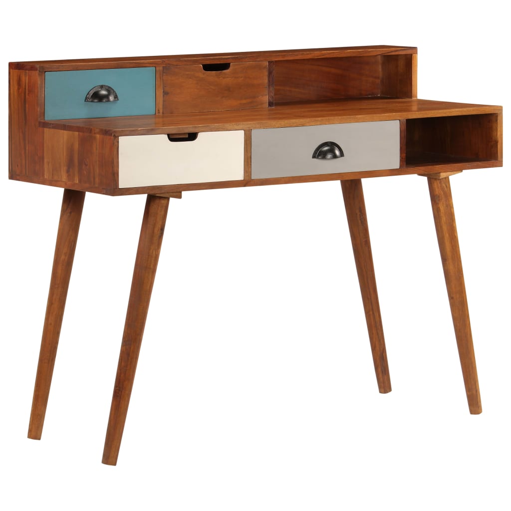 vidaXL Writing Desk 43.3"x19.6"x35.4" Solid Acacia Wood-1