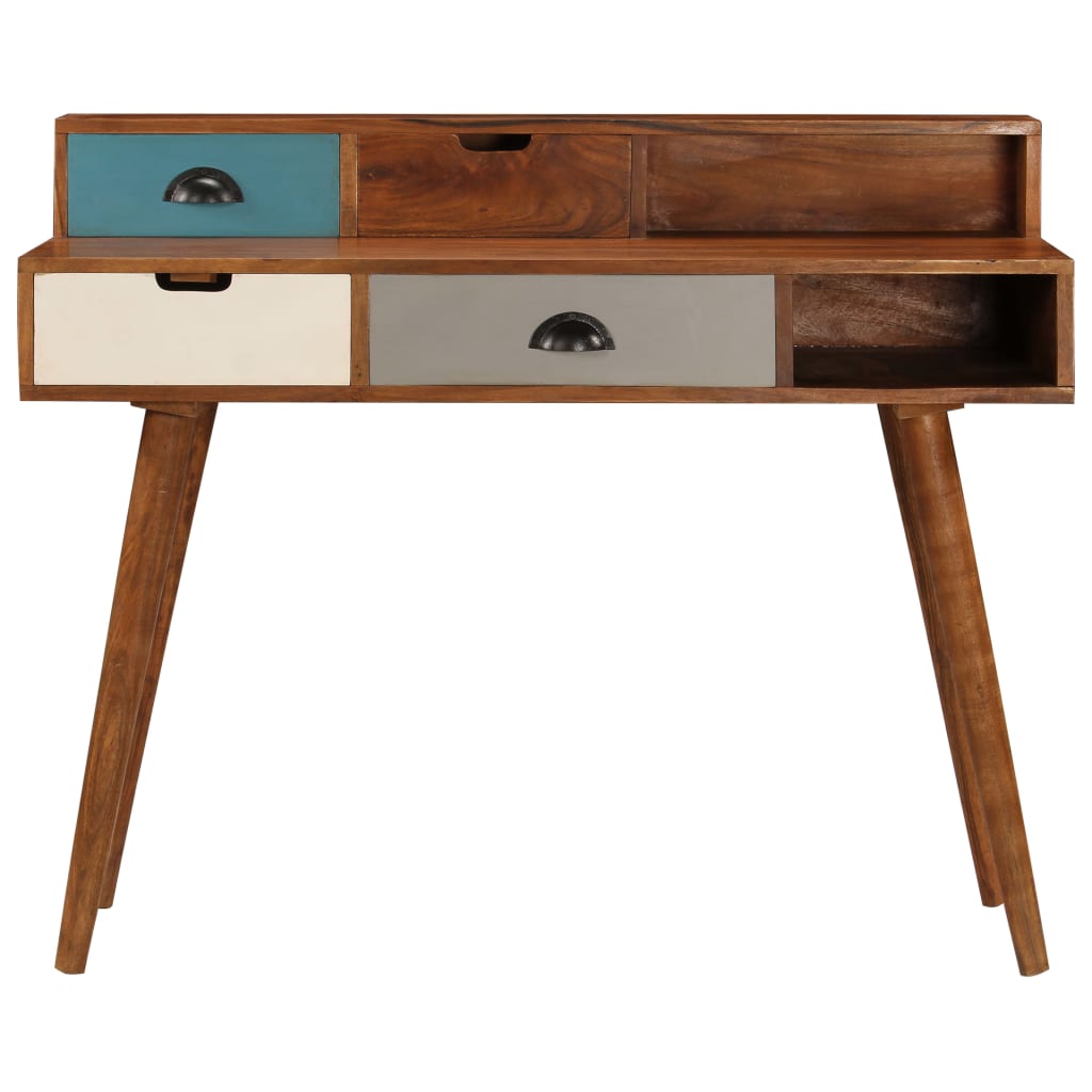 vidaXL Writing Desk 43.3"x19.6"x35.4" Solid Acacia Wood-2
