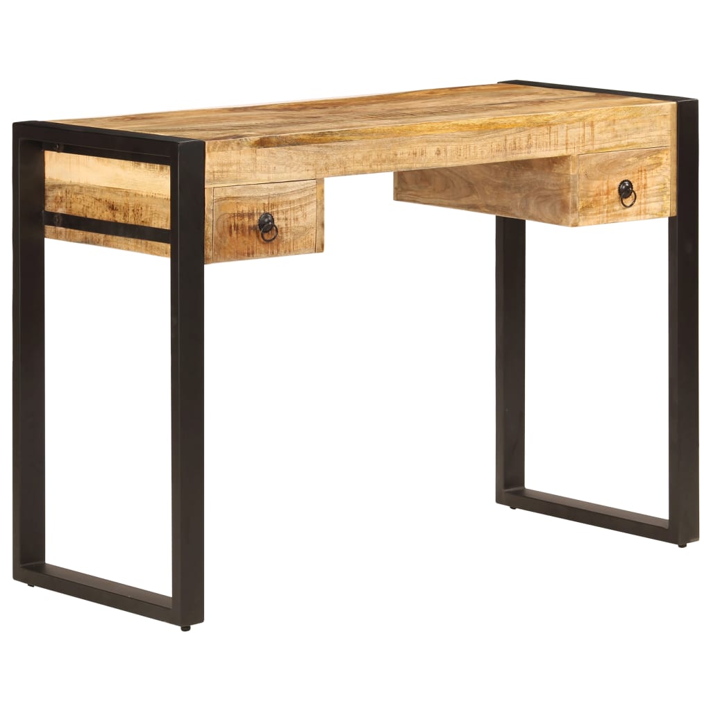 vidaXL Desk with 2 Drawers 43.3"x19.7"x30.3" Solid Mango Wood-0