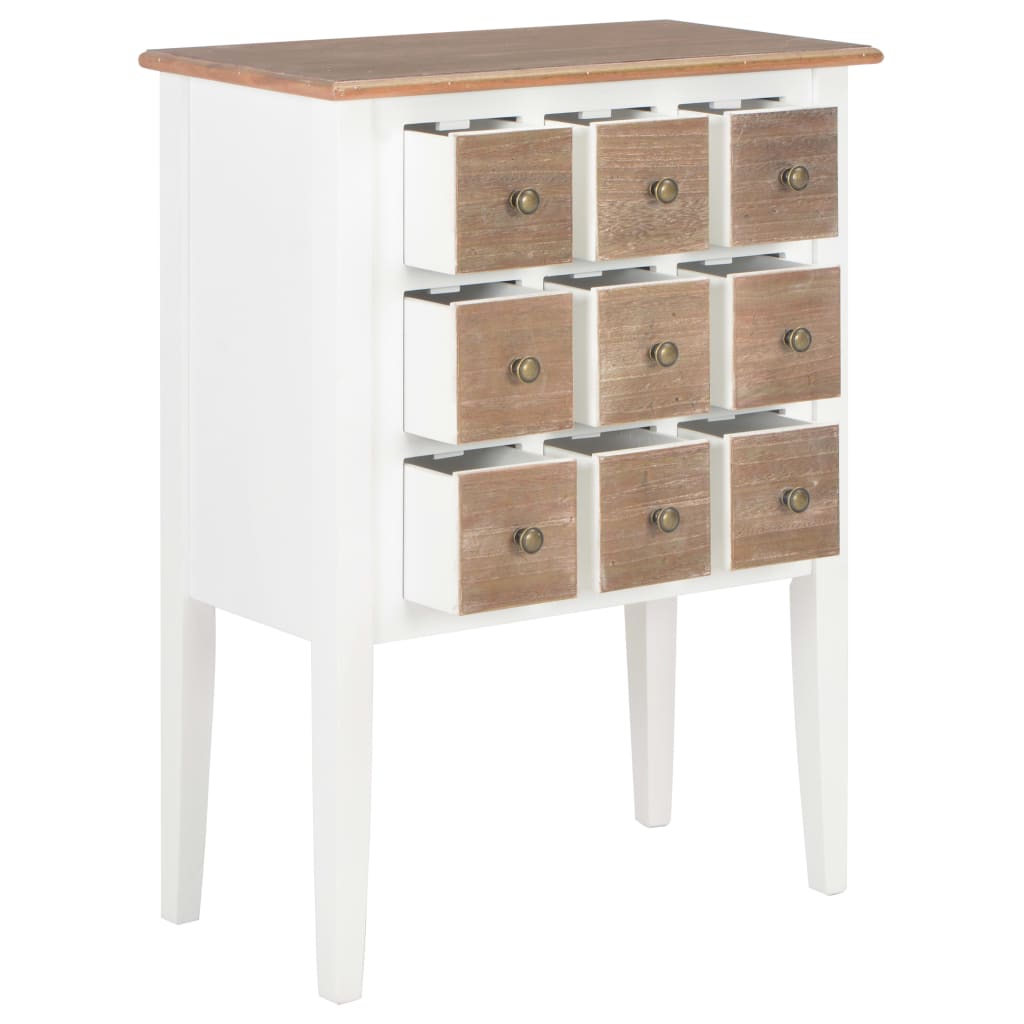 vidaXL Sideboard White 21.3"x11.8"x31.5" Solid Wood-8