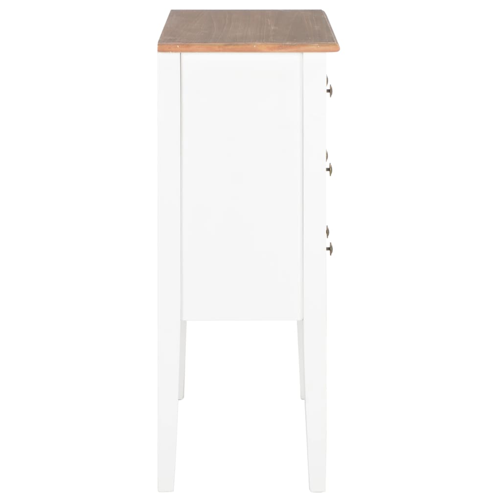vidaXL Sideboard White 21.3"x11.8"x31.5" Solid Wood-3