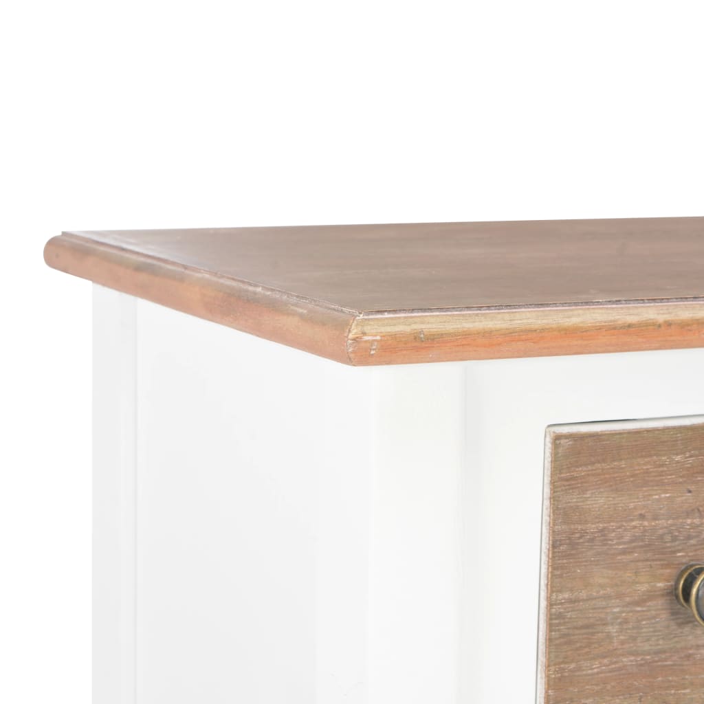 vidaXL Sideboard White 21.3"x11.8"x31.5" Solid Wood-4