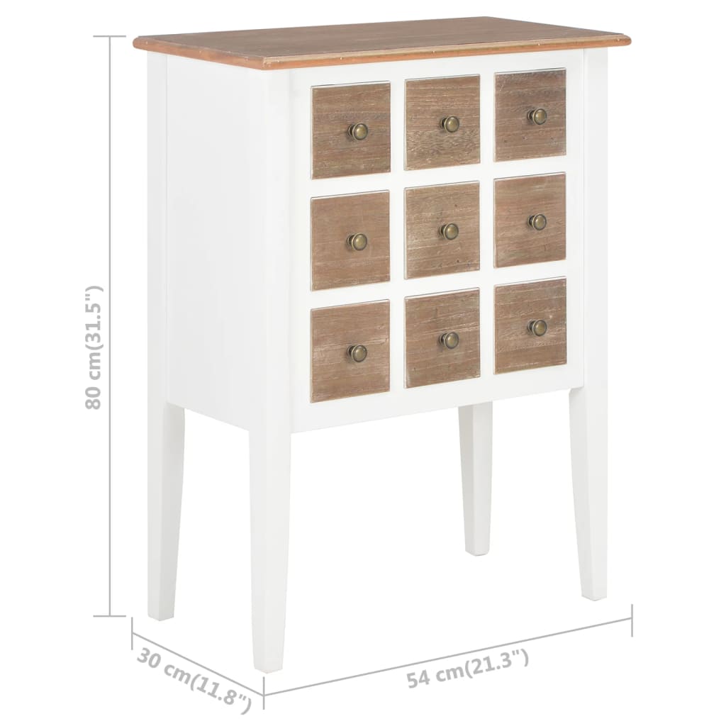 vidaXL Sideboard White 21.3"x11.8"x31.5" Solid Wood-6